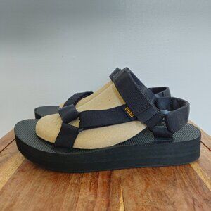 Teva Sandals Womens 8 Midform Universal Platform Black Hook & Loop SN1090969